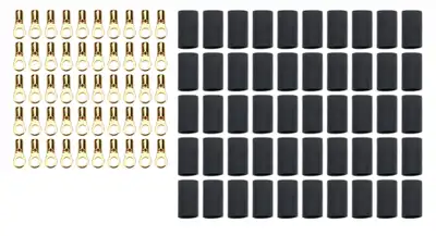 Quickcar Racing Ring Terminal #6 16-22 Ga w/Heat Shrink 50pk