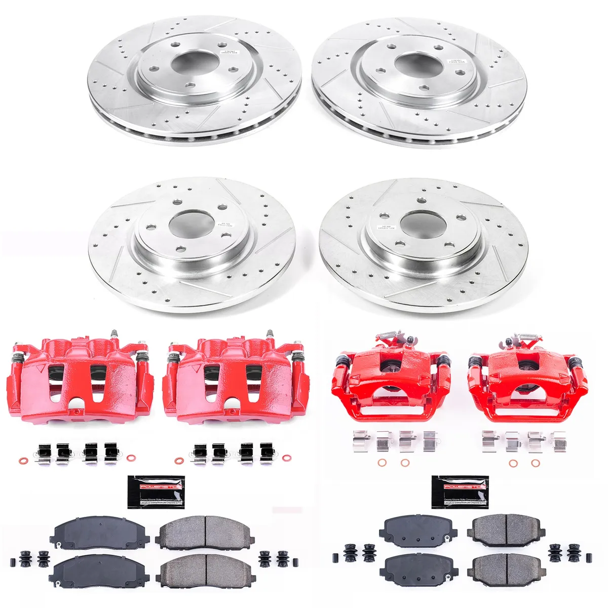 Z23 Evolution Sport Upgrade Kit: Drilled/Slotted Rotors; Carbon-Fiber Ceramic Pads; Powder Coated Calipers product image