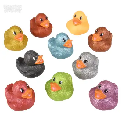 No Brand 2" Glitter Rubber Ducky Assortment - Bulk Toy Kit