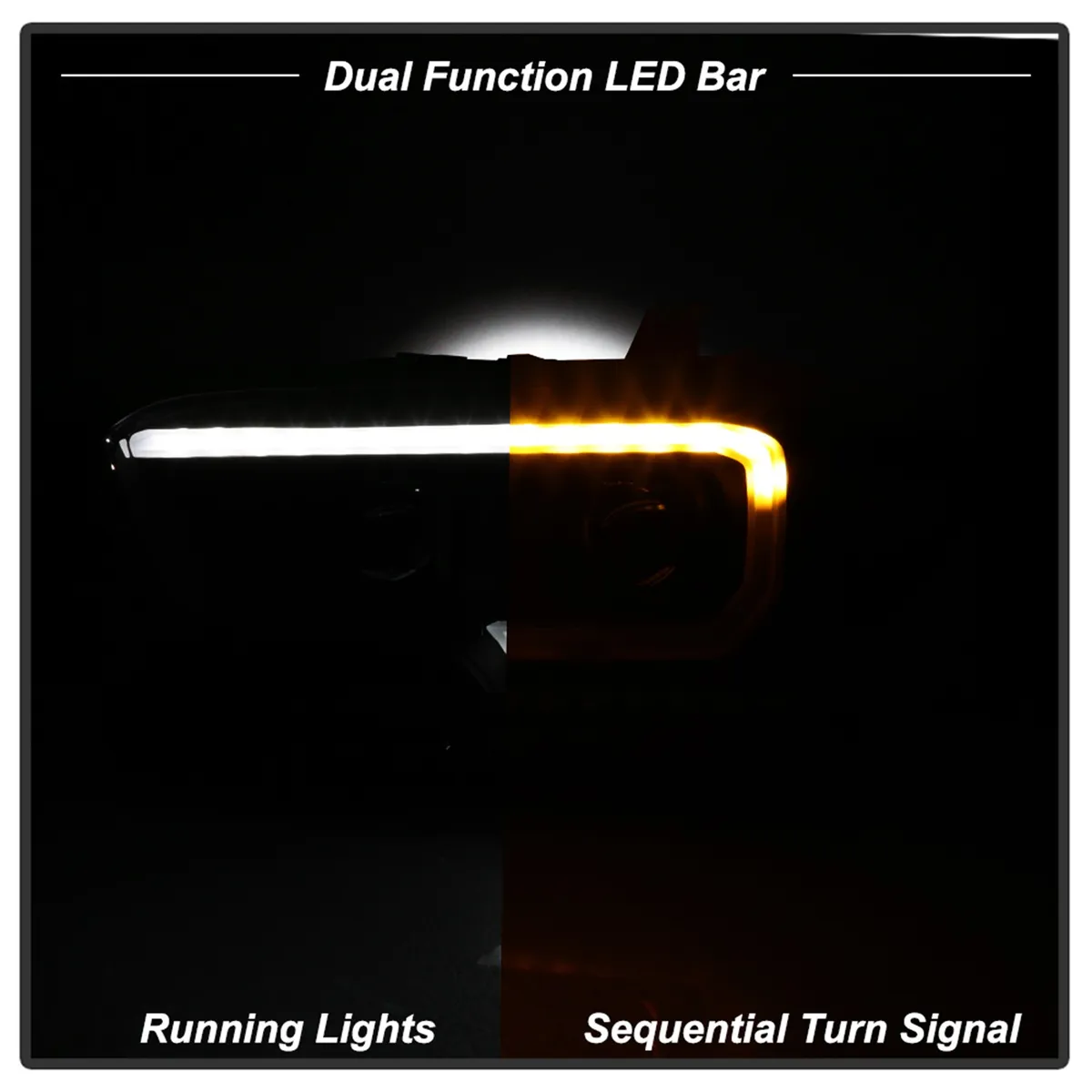 1622 Tacoma sr & Sr5 Models Only DRL Light Bar Projector Headlights Black Smoke product image
