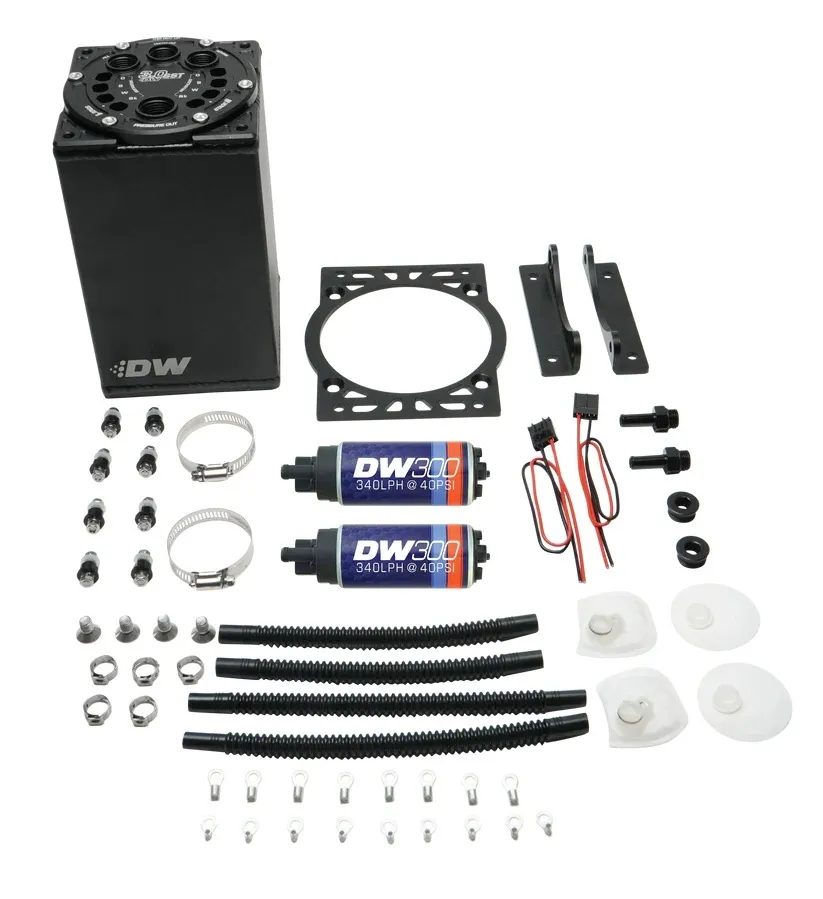 DeatschWerks 3L Staged Surge Tank Dual DW300 Fuel Pumps