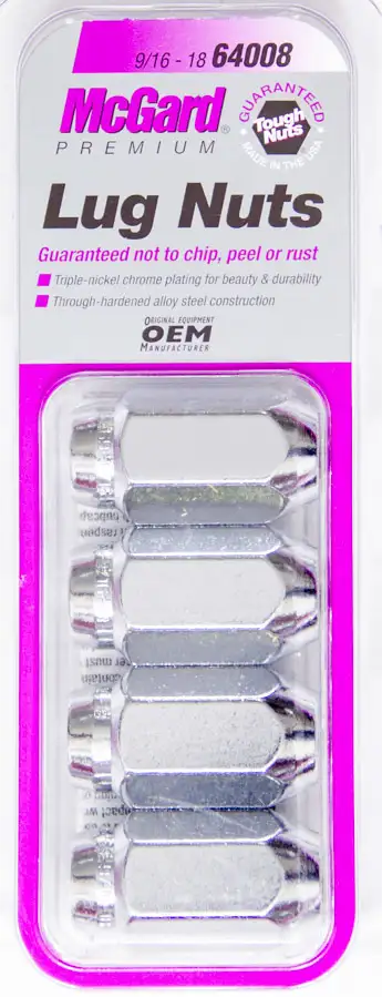 McGard Hex Lug Nut 9/1618 Cone Seat 7/8 Hex 1.75 in Oal Chrome (4 Pk)