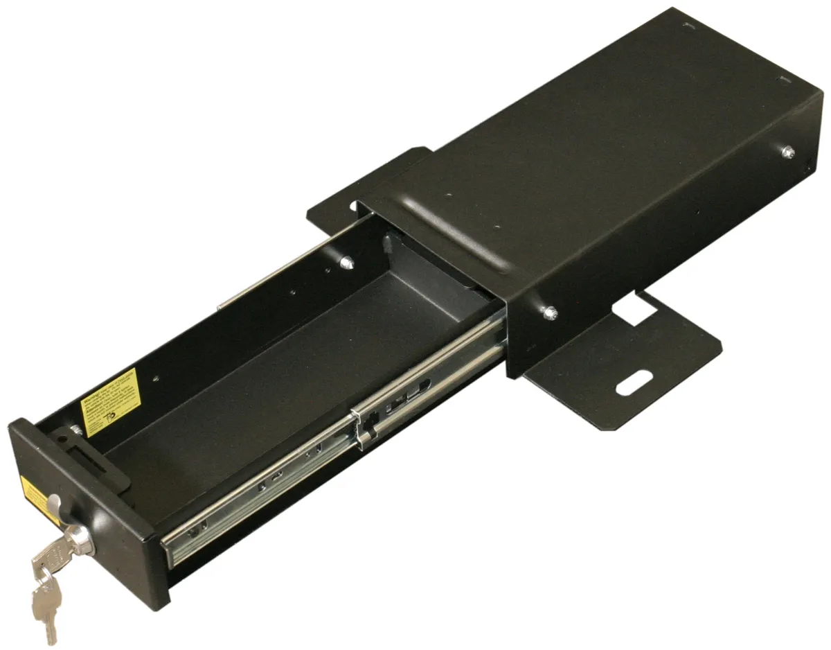 Front Driver Side Underseat Drawer - '97-02 Wrangler TJ; w/ Flip Seat (Black; Standard Key) product image