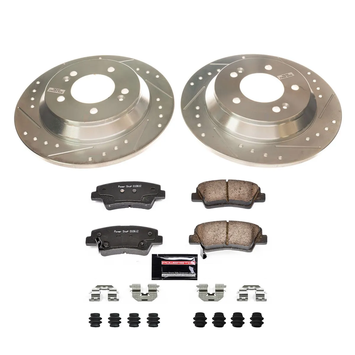 Z23 Evolution Sport Upgrade Kit: Drilled/Slotted Rotors; Carbon-Fiber Ceramic Pads W/Hardware product image