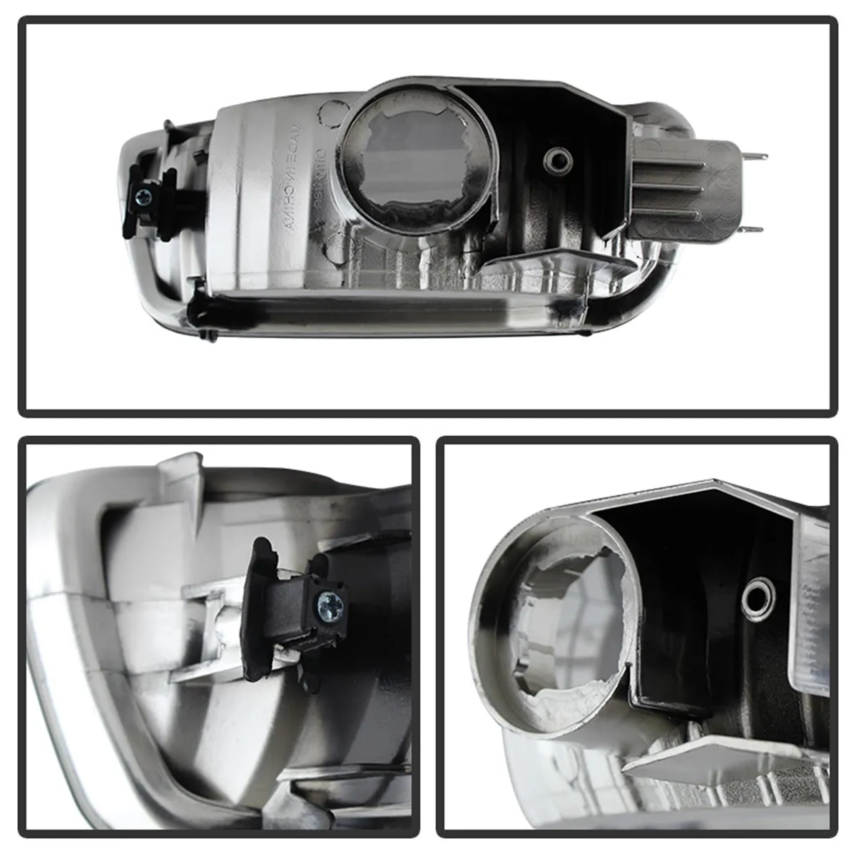 XTune Crystal Headlights; 6 pcs.; w/Amber Corner And Side Marker Lights; Chrome; product image