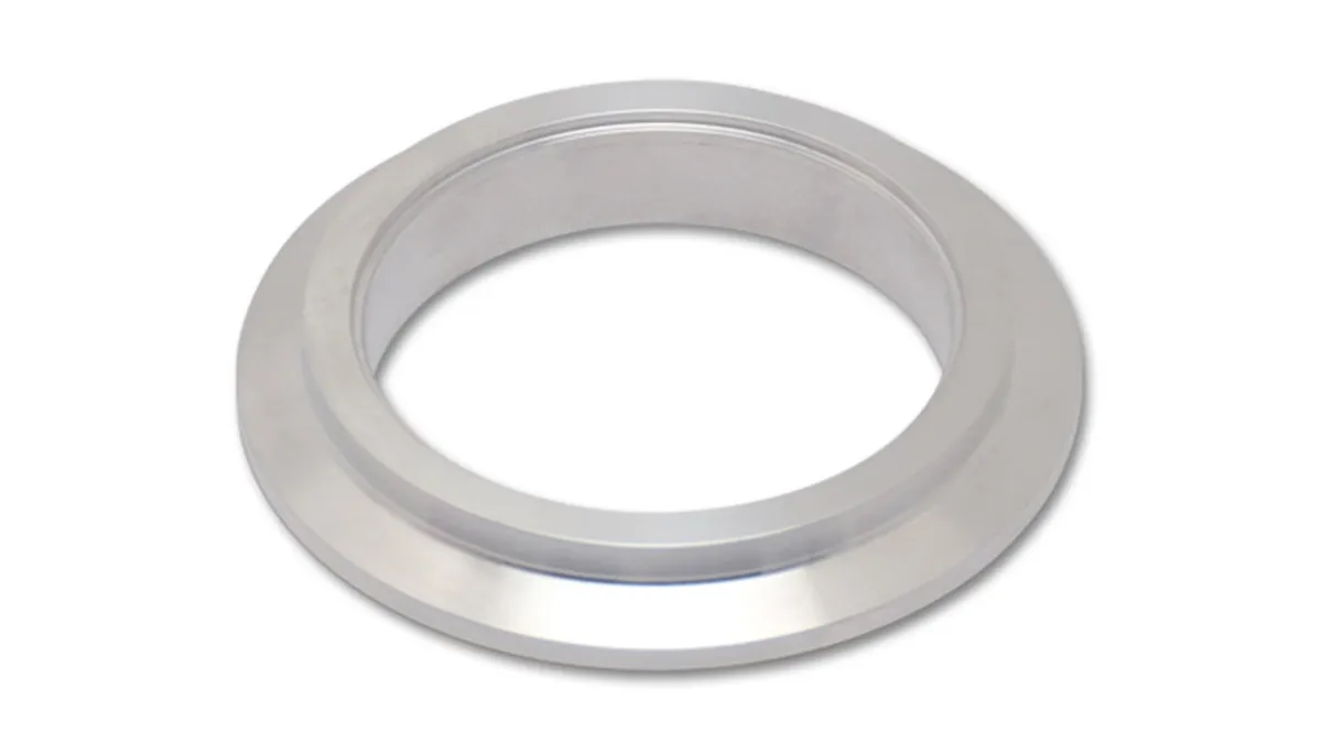Turbo Outlet Flange; 82MM CRMD; 5MM CRMDH; 3.6MM Apex W; 18MM Thickness; 107MM Flange OD; 2MM Tube Recess Depth; For GT42 Compressor; Aluminum; 74.2MM Part ID; 3 in. Recess ID; product image