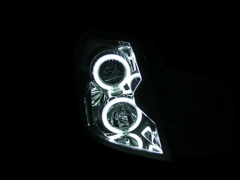Projector Headlight Set w/Halo; Clear Lens; Black Housing; Pair; CCFL; product image