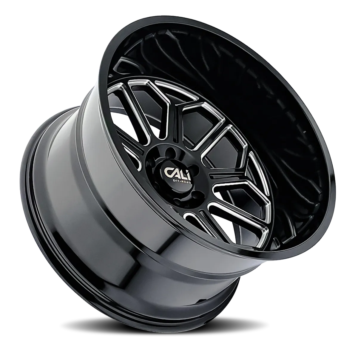 Cast Aluminum Wheels Auburn 9117 BM 22x12 Milled Gloss Black 8 On 170 Bolt Pattern -51 Offset Cali Offroad Wheels product image