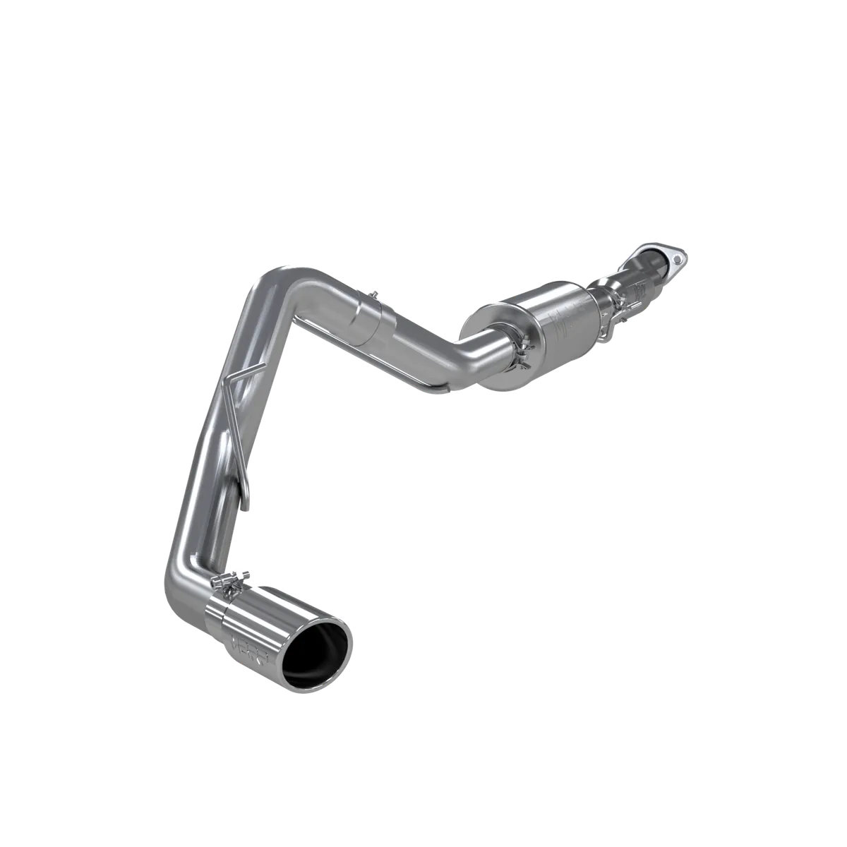 Armor Lite Cat Back Exhaust System; 3 in.; Incl. Front Pipe/Ext. Pipe/Muffler/Over Axle Pipe/Tailpipe/Hardware/4 in. OD Tip; Single Side Exit; Aluminized; product image