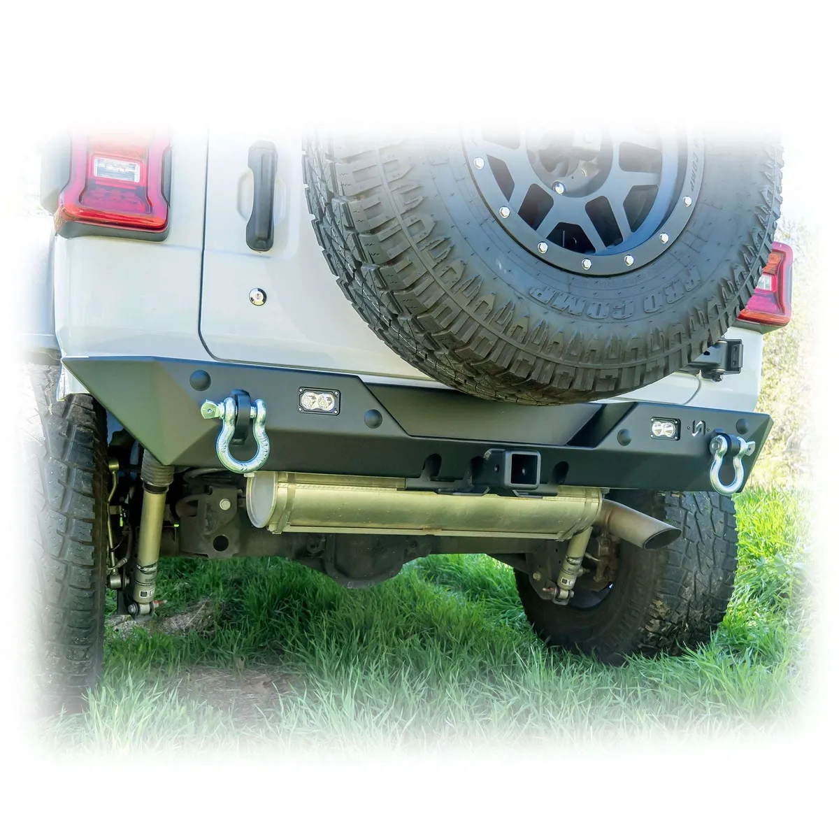 Jeep JL Rear Bumper with LED Pod Lights & Hitch Receiver – Minimalist | 2018–2025 product image