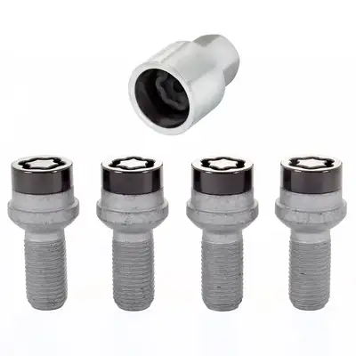 McGard Wheel Lock Set M14x1.5 Bolt Radius Seat 17mm Hex 26.7mm Shank Black