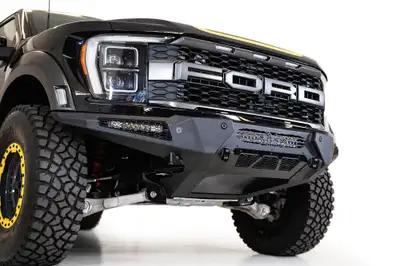 Addictive Desert Designs 21c Ford Raptor Honeybadger Front Bumper Hammer Black Powdercoat Finsh