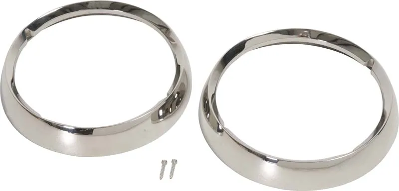 Jeep CJ Headlight Bezels Pair 72-86 CJ Polished Silver Kentrol product image