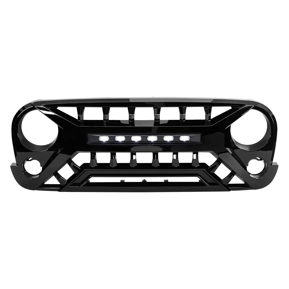 American Modified Amjpaa00135 Armor Grille With Off-Road Lights - Glossy Black product image