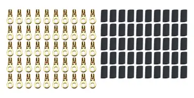Quickcar Racing Products Ring Terminal #10 10-12 Ga w/Heat Shrink 50pk