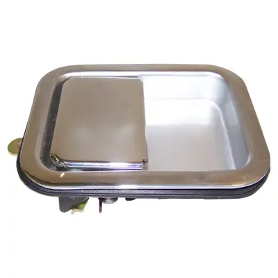 Crown Automotive Jeep Replacement 1981-1983 CJ-5 CJ w/ Full Steel Doors; Chrome; Right side 1981-1986 CJ-7 CJ w/ Full Steel Doors; Chrome; Right side 1981-1986 CJ-8 CJ w/ Full Steel Doors; Chrome; Right side 1987-1995 Wrangler YJ w/ Full Steel Doors; Chrome; Right side 1997-2006 Wrangl