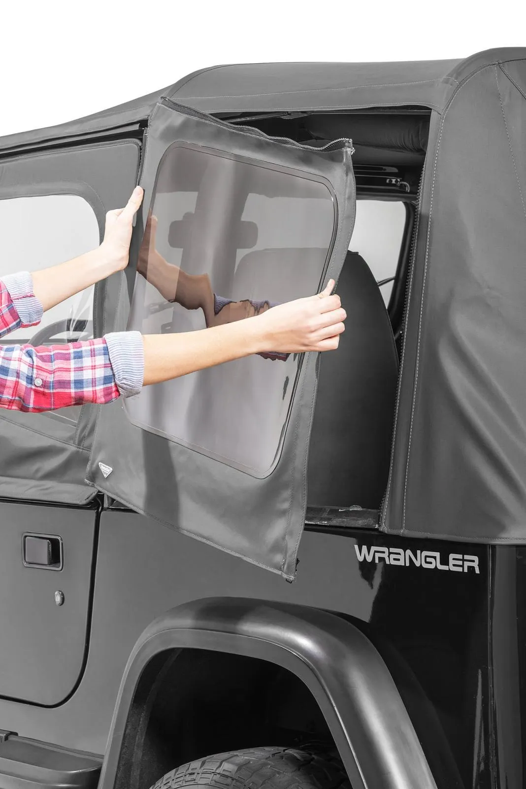 Jeep YJ Replacement Top With Door Skins Clear Glass For 88-95 Jeep Wrangler YJ Black Diamond MasterTop product image