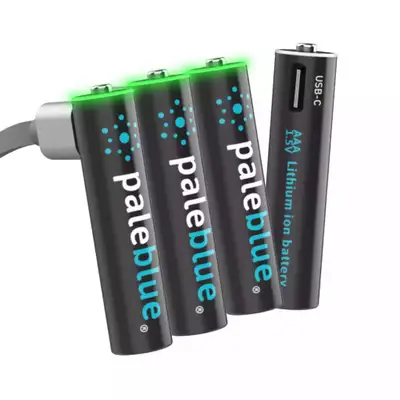 Pale Blue Earth 4 Pack of Aaa With 4x1 Charging Cable