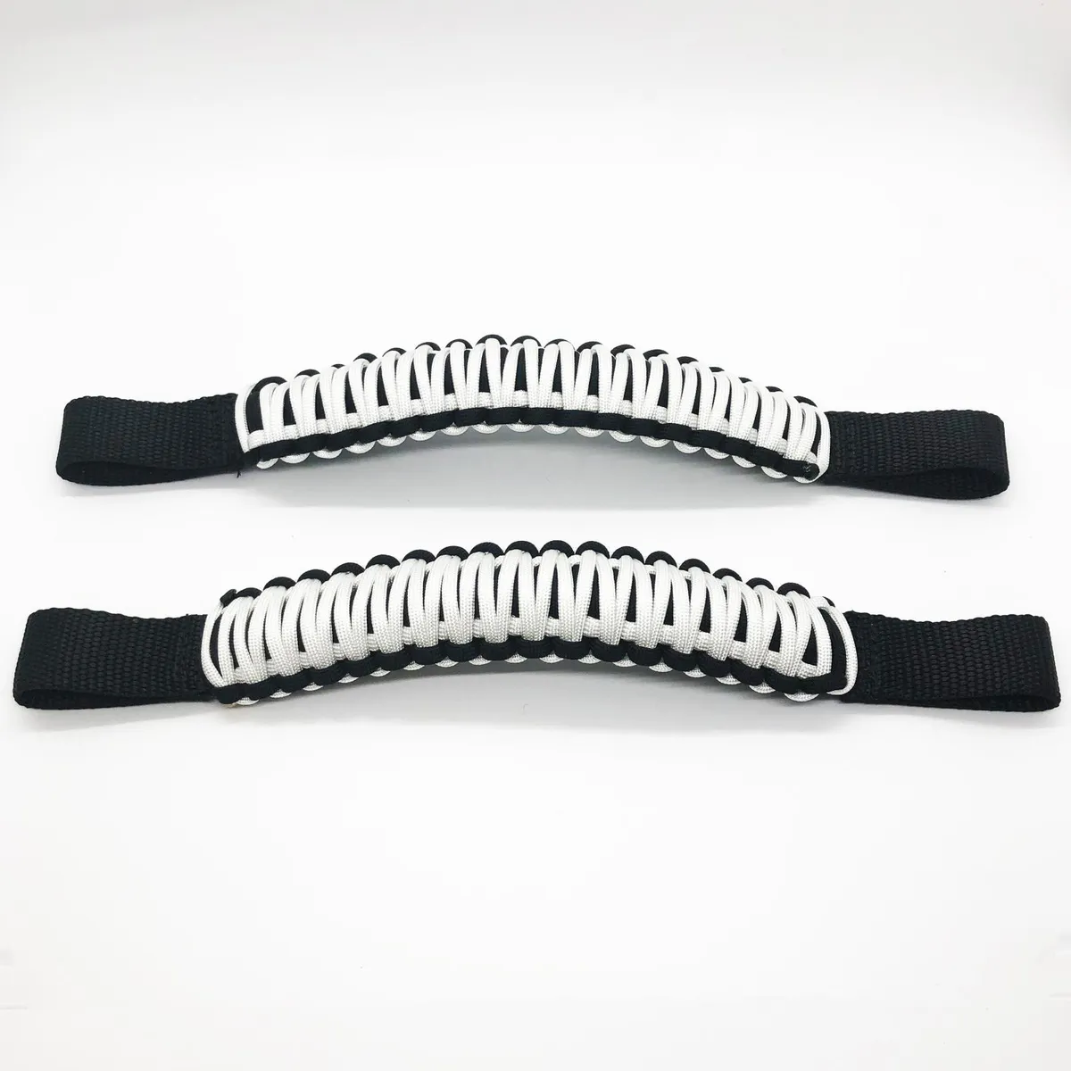 Jeep Headrest Paracord Grab Handles Black/White Pair Bartact product image