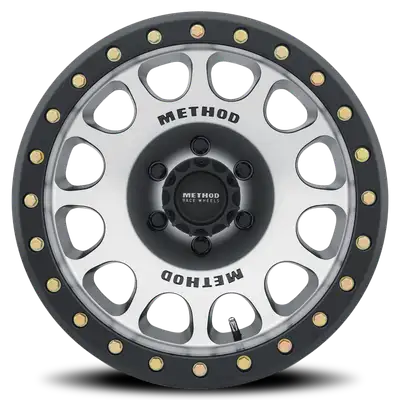Method Race Wheels MR105 Beadlock Wheel 17x9.0 3.5in Backspace -38mm Offset 6x5.50 Bolt Pattern Standard Lug Hole Machined with Matte Black Ring.