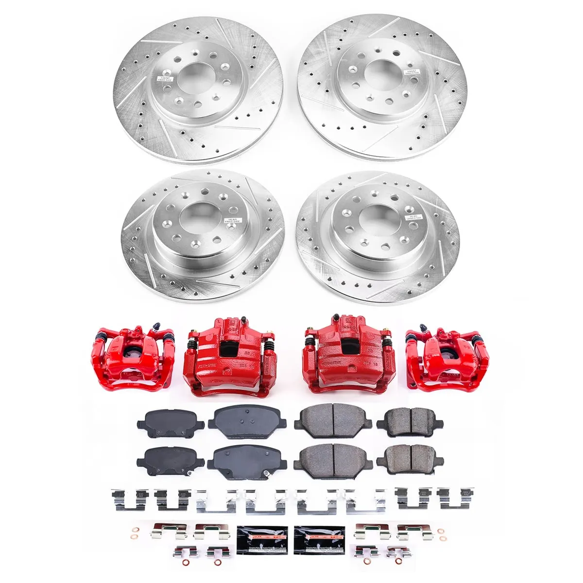 Z23 Evolution Sport Upgrade Kit: Drilled/Slotted Rotors; Carbon-Fiber Ceramic Pads; Powder Coated Calipers product image