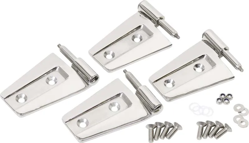 Jeep JK Door Hinge Set 4 Pieces 2 Door 07-18 Wrangler JK Polished Silver Kentrol product image