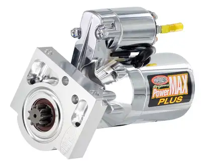 Power Master PowerMax Plus Starter; 166 Tooth Flywheel; 14:1 Compression Ratio; 3.7:1 Gear Reduction; Billet Black/Chrome;