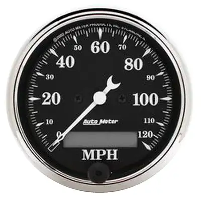 AutoMeter 3-1/8in. Speedometer; 0-120 Mph; Elec.; Old Tyme Black