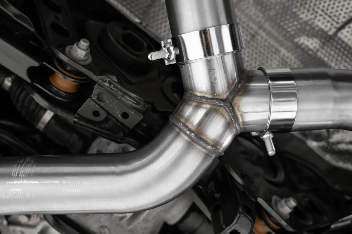 2023-Up Toyota Corolla GR 1.6L Armor Pro T304 Stainless Steel 3 Inch Cat-Back Dual Split Rear with Carbon Fiber Tips MBRP product image