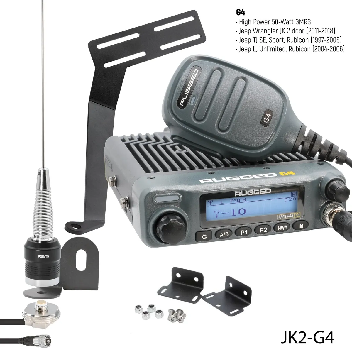 0718 JK 2dr/Jku 4dr/Tj/Lj Jeep Wrangler & Rubicon Twoway Gmrs Mobile Radio Kit product image