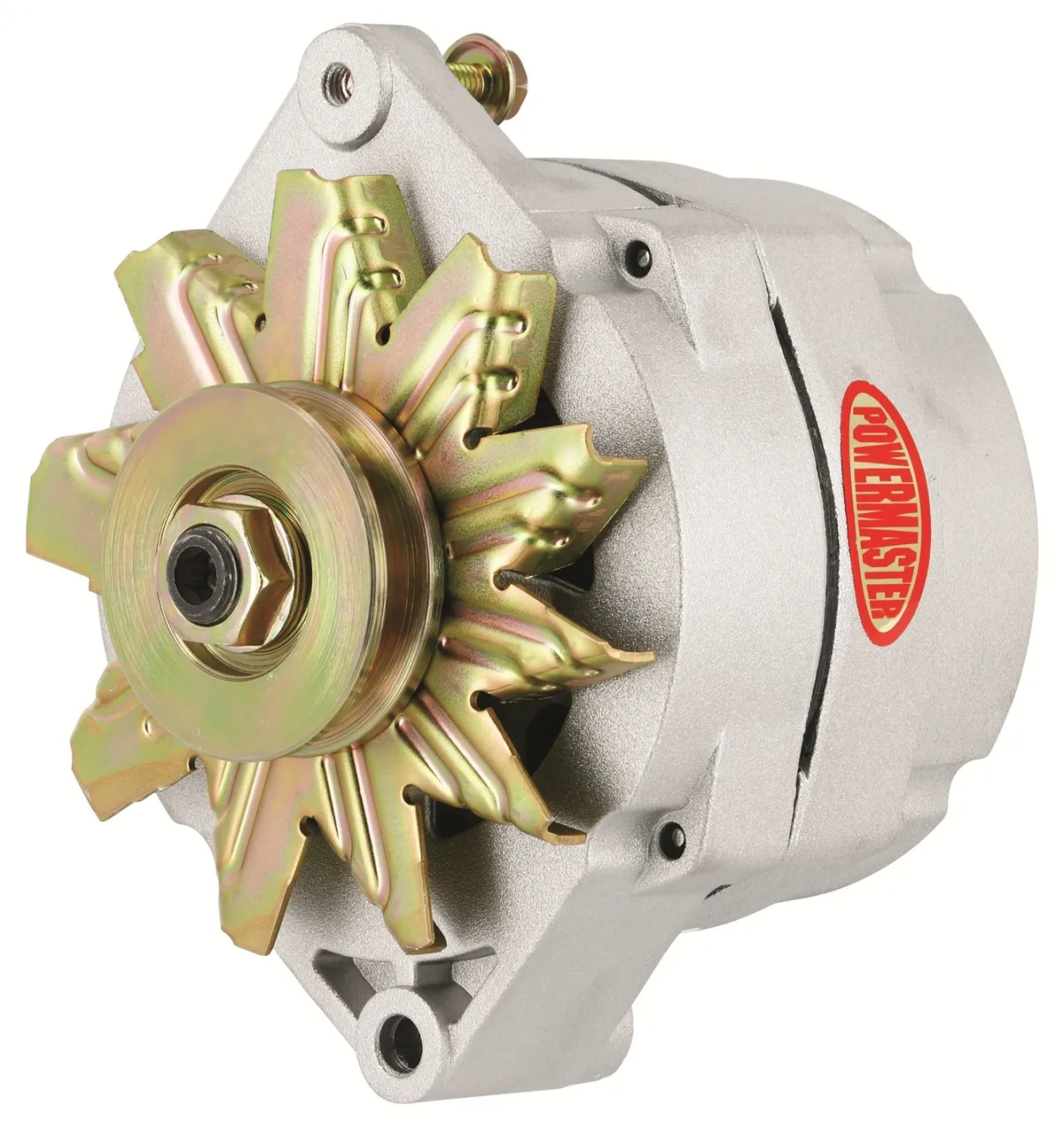 Racing Alternator; 12si; Straight Mount; 100 Amp; 75 Idle; 1 Groove V Type Pulley; Natural; product image