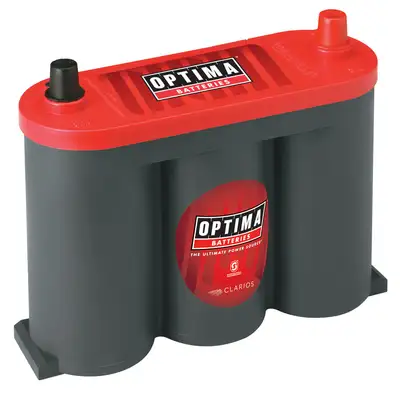 OPTIMA RedTop® Battery; UNBOXED; Group 6V; Cold Crank Amps 800; Crank Amps 1000; Reserve Capacity 100; Ampere Hour 50; Top Terminal; L-10 in.; W-3 9/16 in.; H-8 1/8 in.;