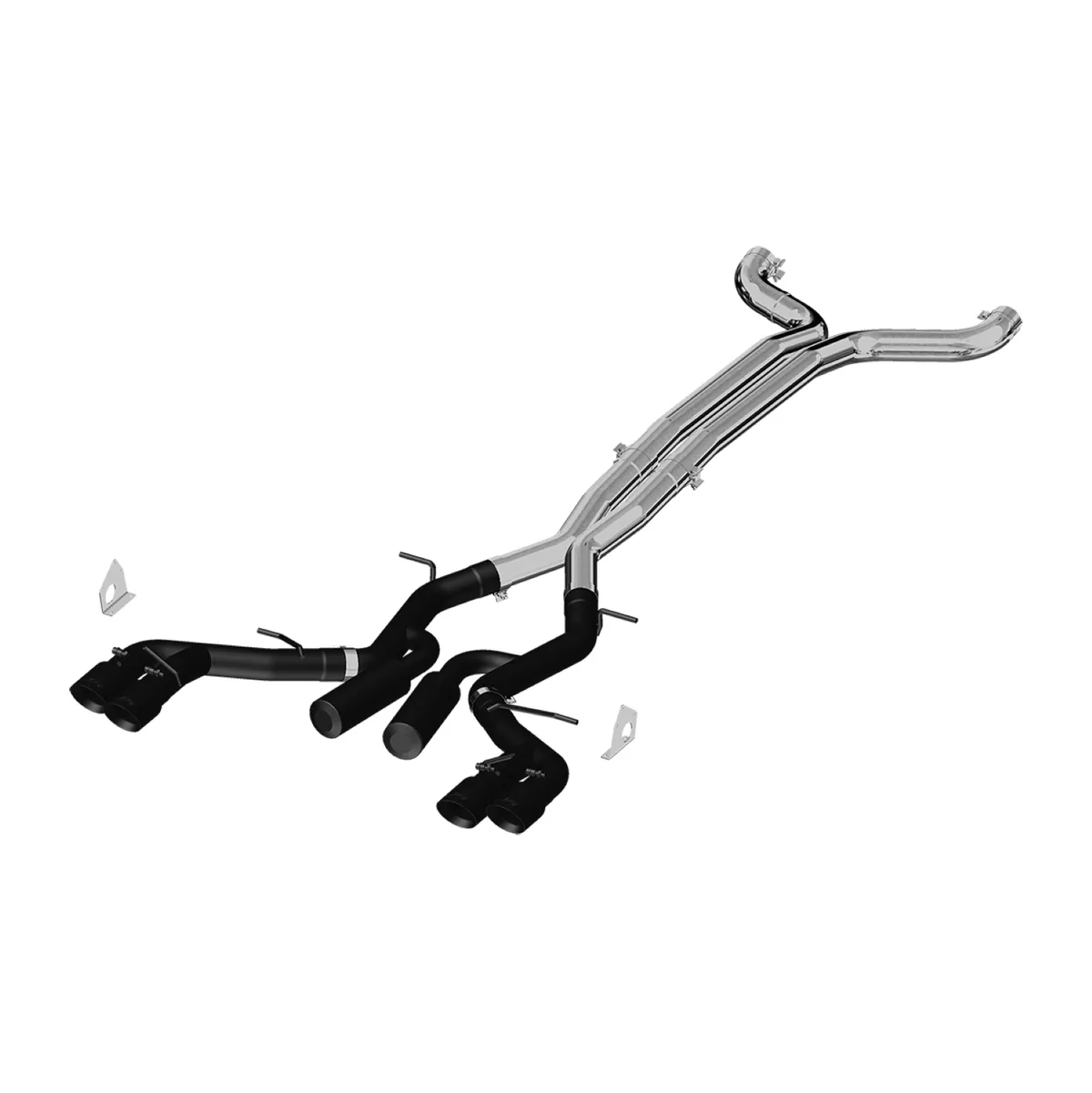 3 Inch Dual Cat Back Exhaust System Quad Tips Black Coated Race Version For 16-24 Chevrolet Camaro, V8 6.2L 6 Speed Coupe Only 17-24 Chevrolet Camaro ZL1- Coupe Only MBRP product image