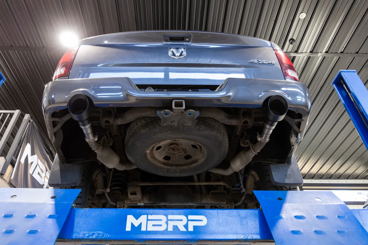 2009-2018 Ram 1500 and 2019-2024 Ram 1500 5.7L Hemi Black Exhaust Tips, Armor BLK 5 Inch OD Dual Wall Angle Cut. Sold In Pairs MBRP product image