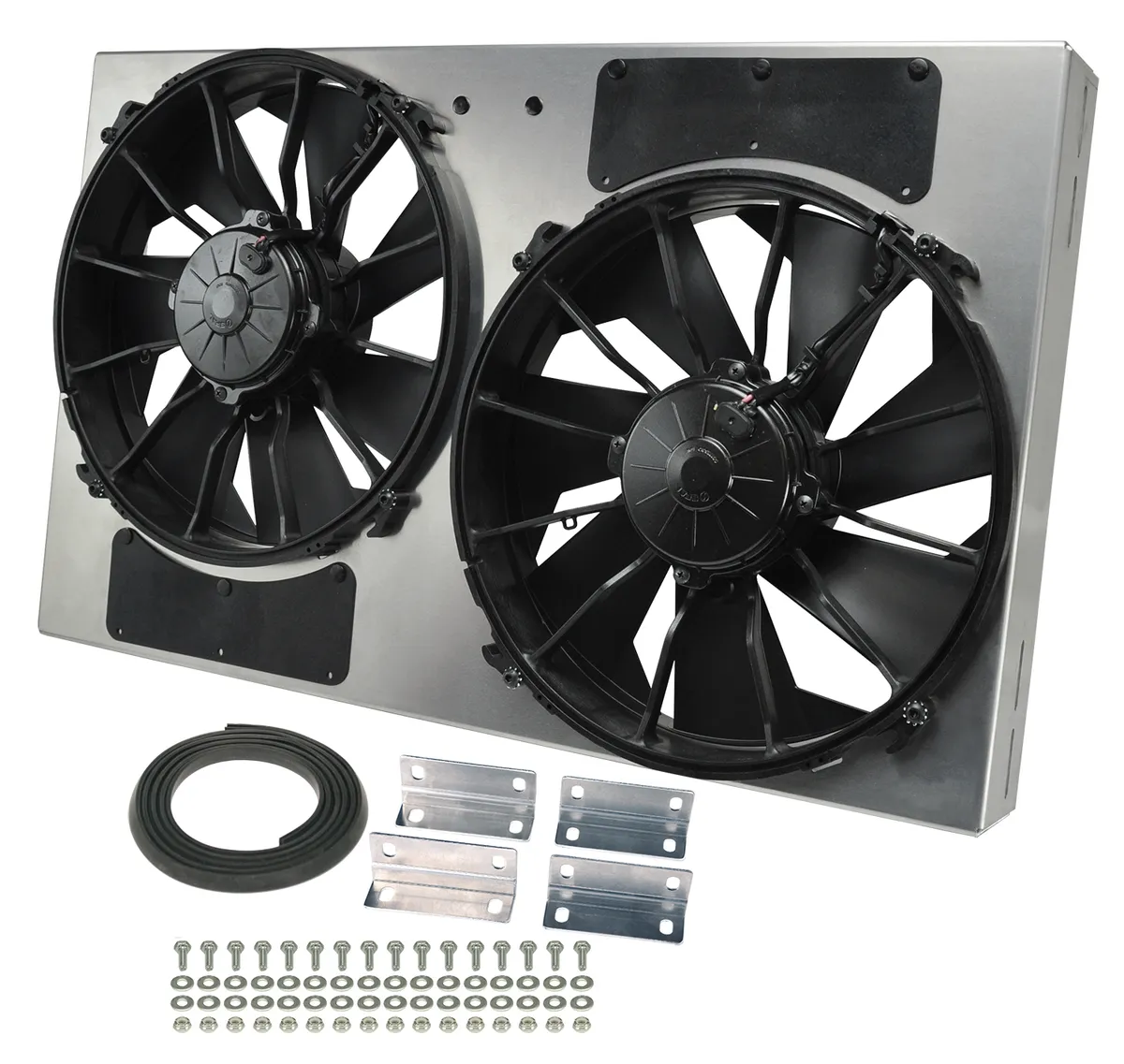 Derale 16836 Powerpack - High Output Dual 12 Electric RAD Fan/Aluminum Shroud Kit product image