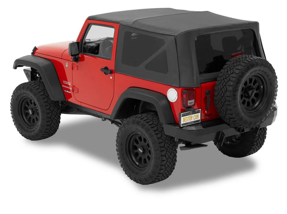 Jeep Soft Top Supertop Squareback Soft Top For Jeep 2007-2018 Wrangler JK 2 Door Black Diamond Bestop product image