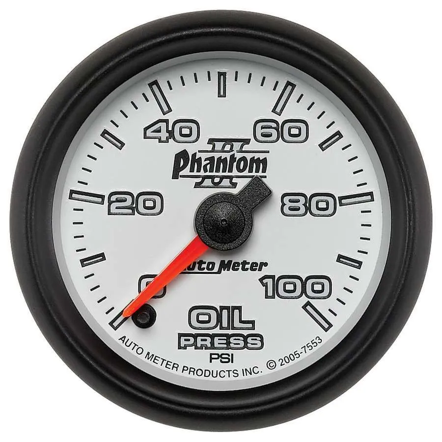 AutoMeter Gauge, Oil Pressure, 2 1/16", 100psi, Digital Stepper Motor, Phantom II