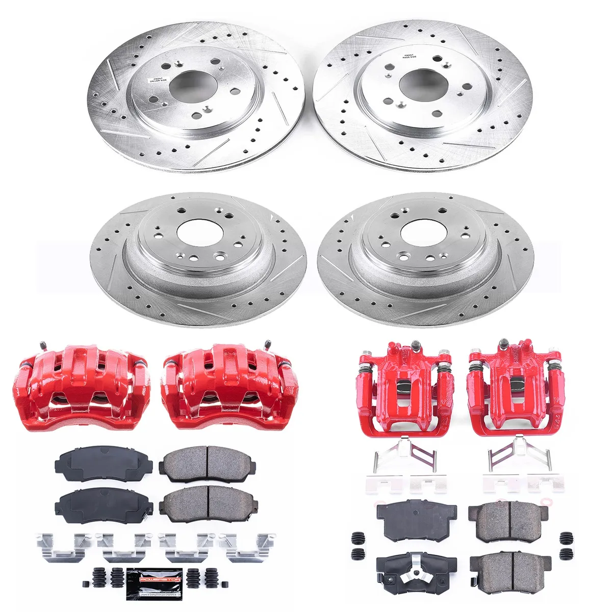 Z23 Evolution Sport Upgrade Kit: Drilled/Slotted Rotors; Carbon-Fiber Ceramic Pads; Powder Coated Calipers product image