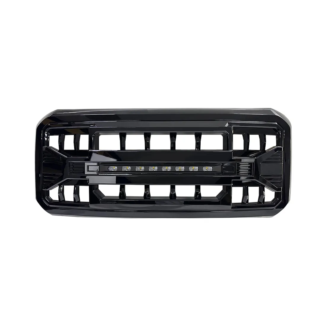 Armor Grille W/ Off-Road Lights - Glossy Black For 2011-2016 Ford F250/ 350/ 450/ 550 Super Duty product image