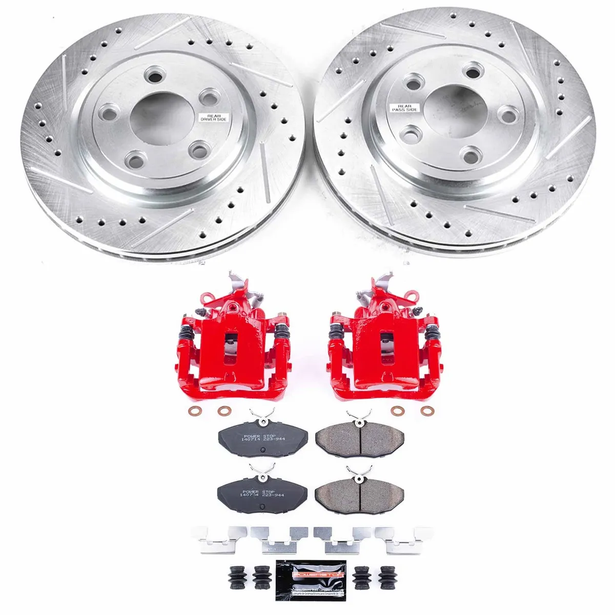 Z23 Evolution Sport Upgrade Kit: Drilled/Slotted Rotors; Carbon-Fiber Ceramic Pads; Powder Coated Calipers product image