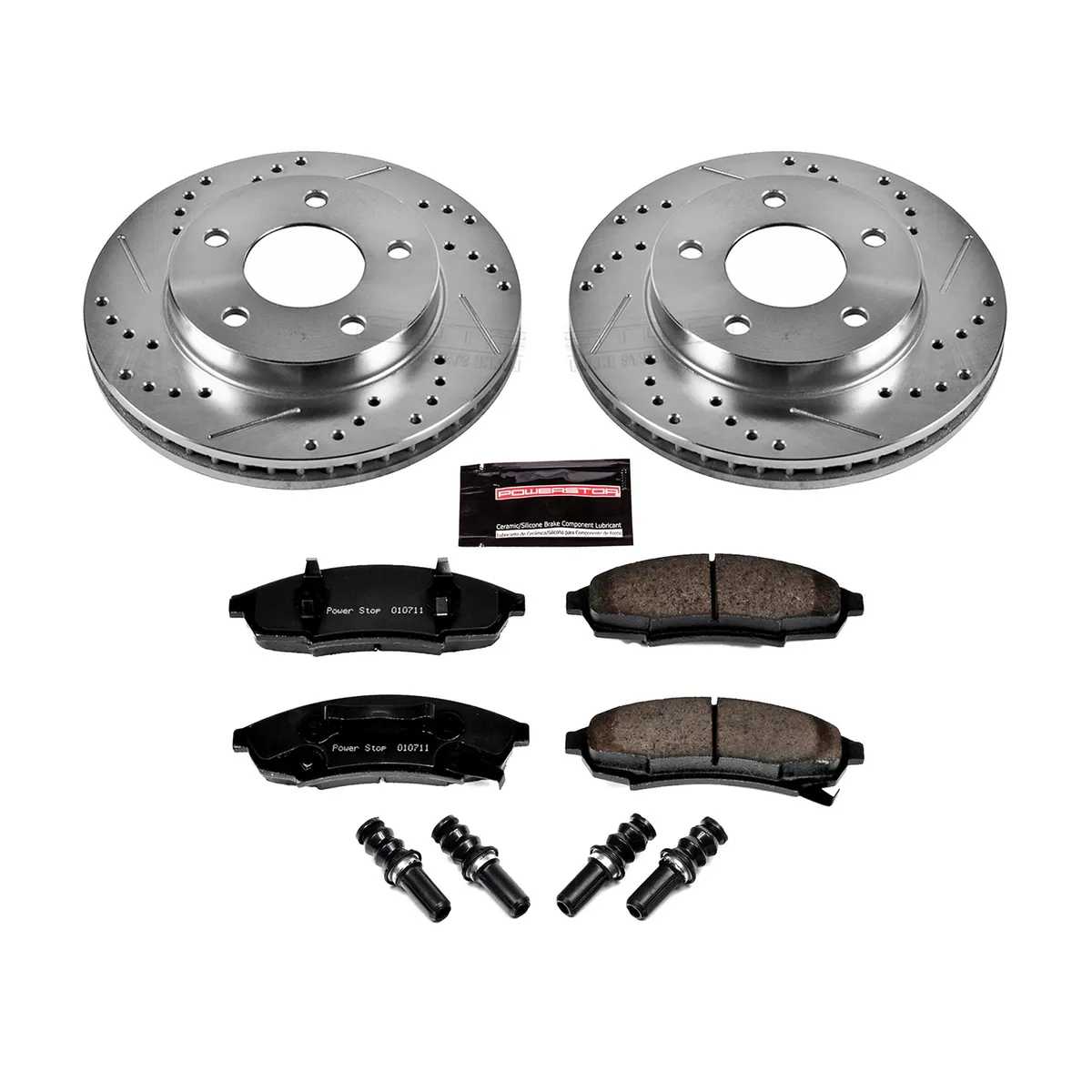 Z23 Evolution Sport Upgrade Kit: Drilled/Slotted Rotors; Carbon-Fiber Ceramic Pads W/Hardware product image