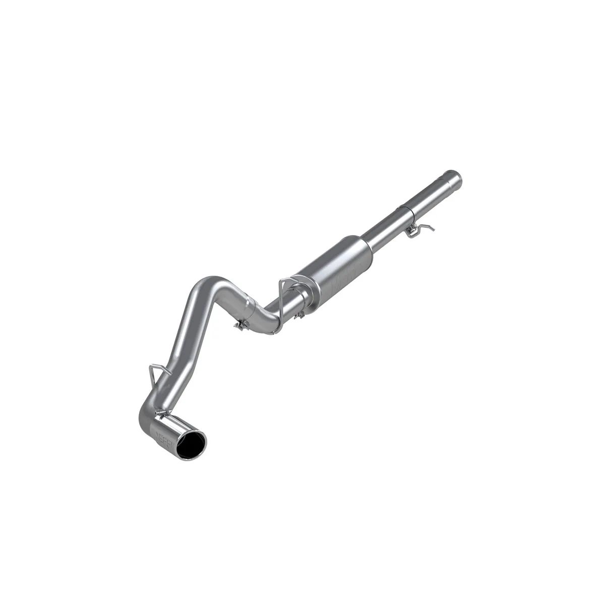 Armor Plus Cat Back Exhaust System; 3.5 in.; Incl. Extension Pipe/Muffler/Over Axle Pipe/Tailpipe/Hardware/4 in. OD Tip; Single Side Exit; T409 Stainless Steel; product image