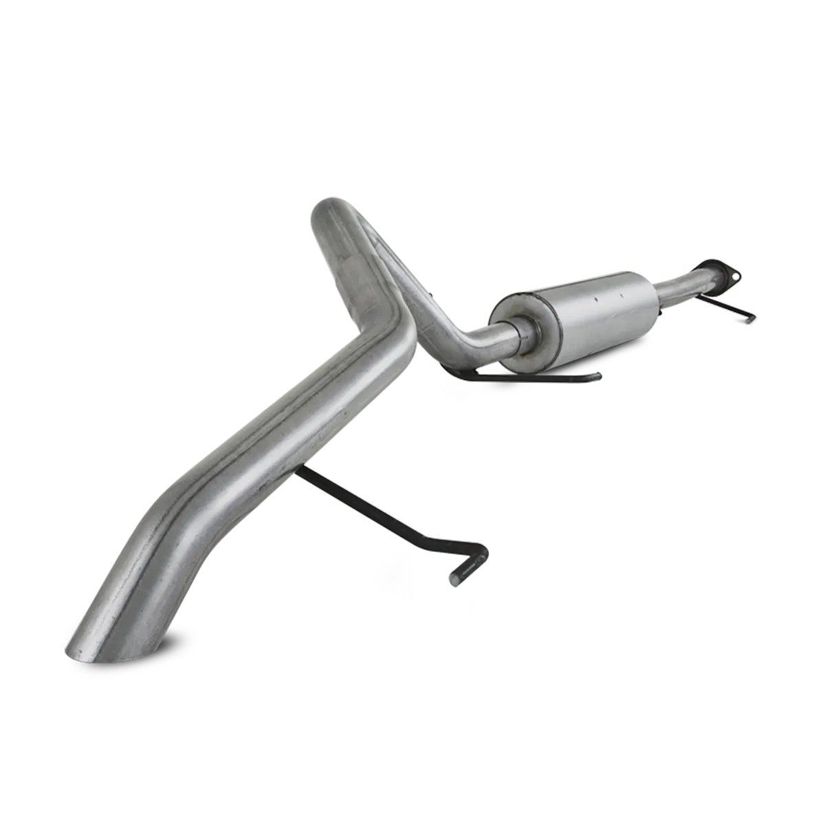 Armor Plus Cat Back Exhaust System; 2.5 in.; Incl. Ext. Pipe/Muffler/Over Axle Pipe/Tailpipe/Hardware/Off Road Tailpipe; No Tip; Single Rear Exit; T409 Stainless Steel; product image