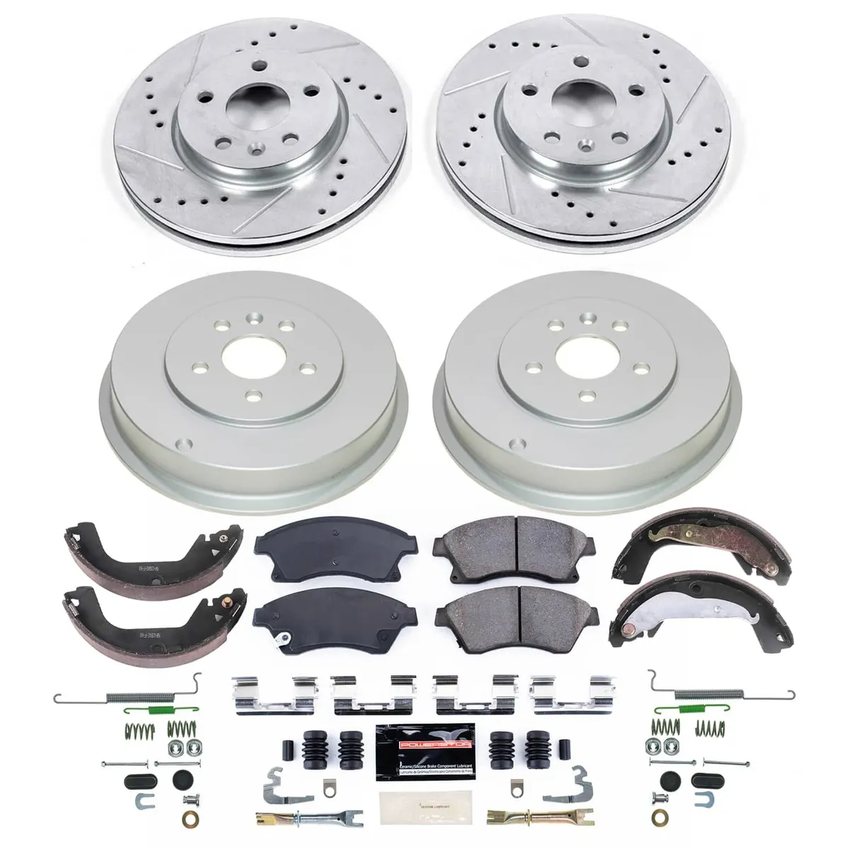 Z23 Evolution Sport Upgrade Kit: Drilled/Slotted Rotors; Carbon-Fiber Ceramic Pads; Powder Coated Calipers product image