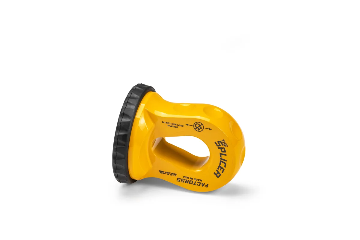 Factor 55 00352-03 Splicer 3/8-1/2 Synthetic Rope Splice-On Shackle Mount -- Yellow product image