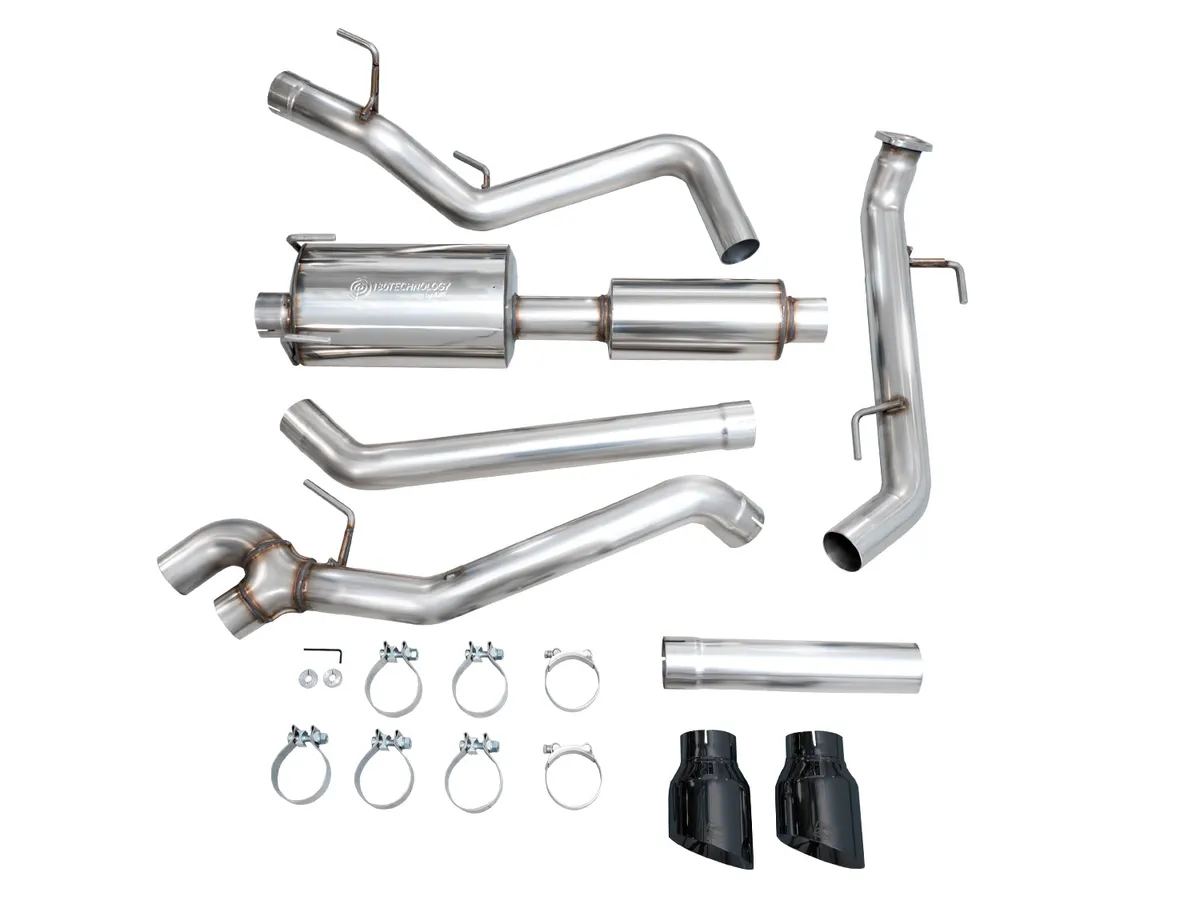 AWE 0FG Exhaust for 4th Gen Toyota Tacoma - Dual Chrome Silver Tips product image