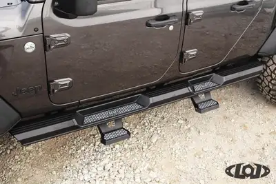 LoD Offroad Armor Lite Rocksliders Drop Steps (pair) (Black Powder Coated)