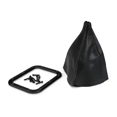 Lokar Rectangular Floor Mount Shifter Boot Kit; Incl. Boot/Stainless Screws/Black Anodized Aluminum Ring;