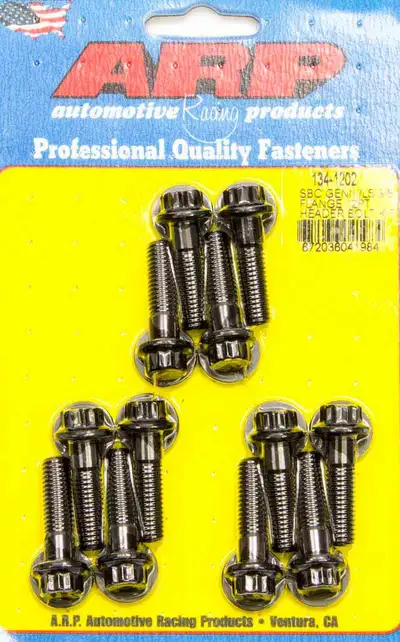 ARP Auto Racing Sbc/Geniii ls 3/8 Wide Header Flange 12pt Bolt Head Black Oxide Header Bolt Kit