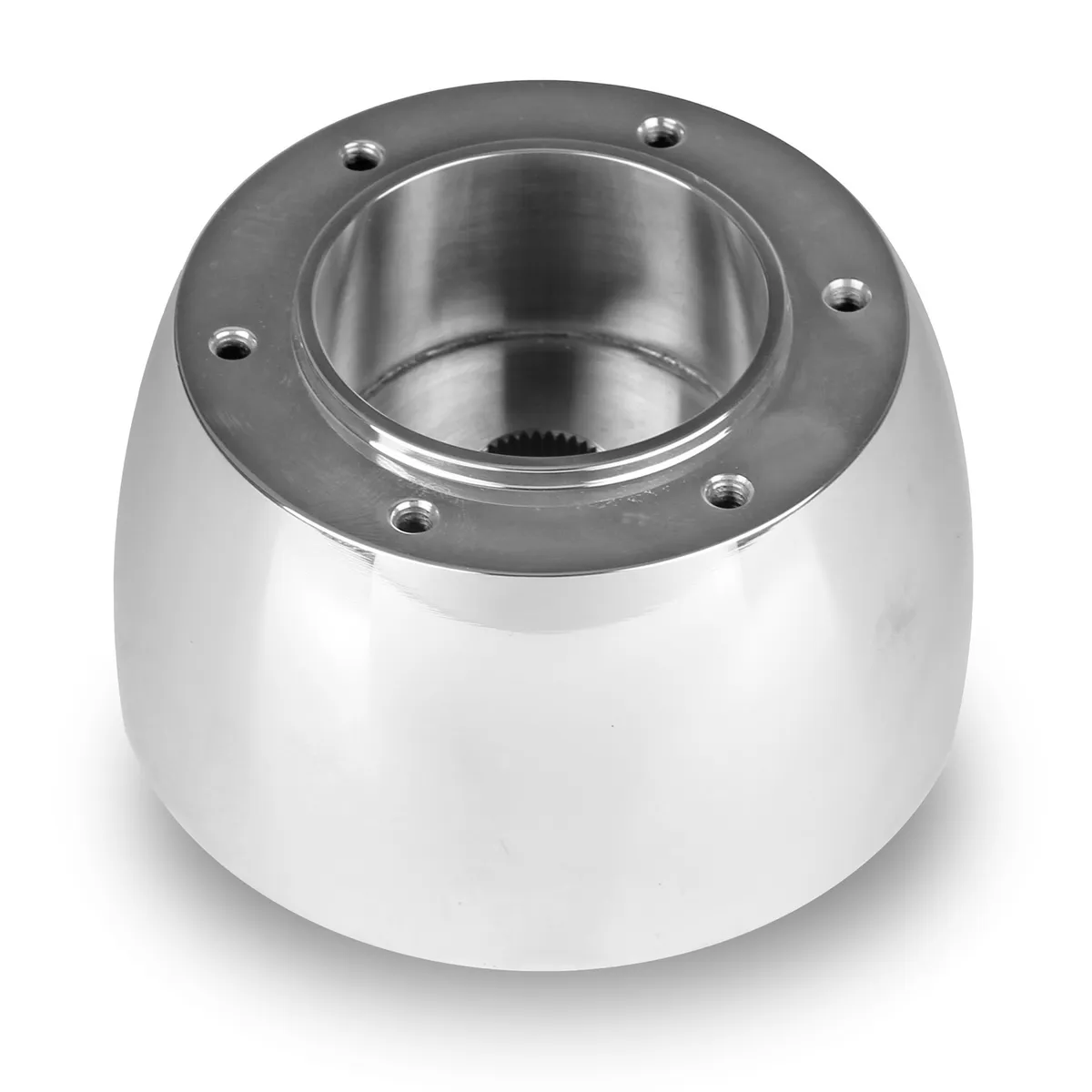 Steering Wheel Hub Adapter; Fits w/67-94 GM; 6 Bolt; Vette 2 Spoke; Polished Billet Aluminum; product image
